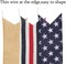Patriotic Decor Bows for Wreaths,Burlap Red White Blue Stripe Stars (Beige)